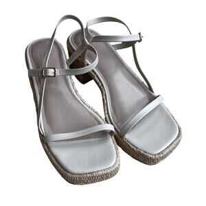 Abercrombie & Fitch 7M strappy platform sandals cream leather upper casual shoes